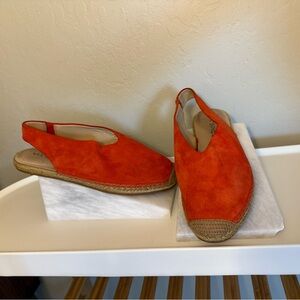 Via Spiga Orange Suede Espadrille Slingback Sandals Size 7